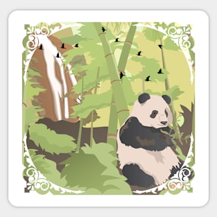 WildlifeArt, Landscape With Panda Sticker